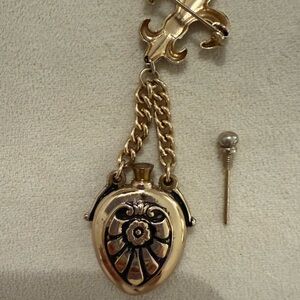Vintage Fleur-de-lid Perfume flask pin